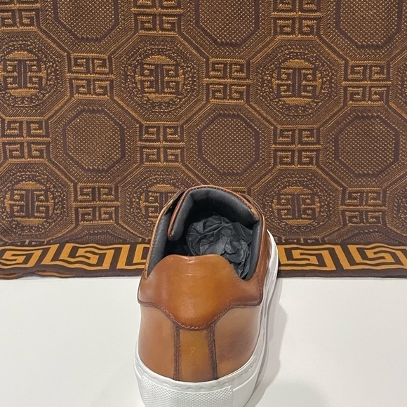 Duca shoes casual sneakers cognac leather calf woven lace up - Picture 4 of 5